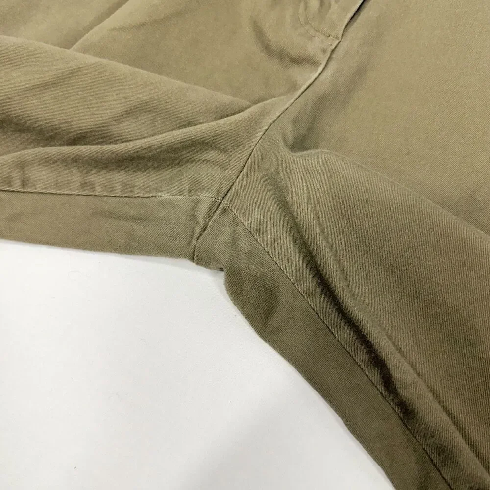 Pleated Cropped COS Olive Khaki Cotton Trouser Pants Size 12